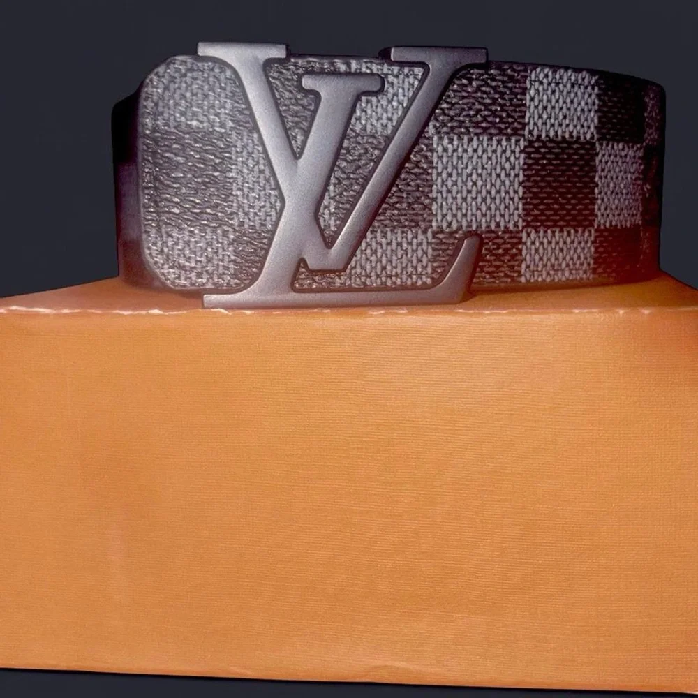 Louis Vuitton Damier Graphite LV Buckle Belt - Black/Gray